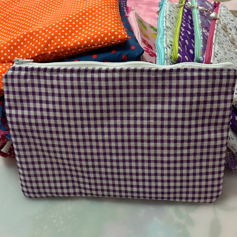#05W Purple Checkered Women's Bag